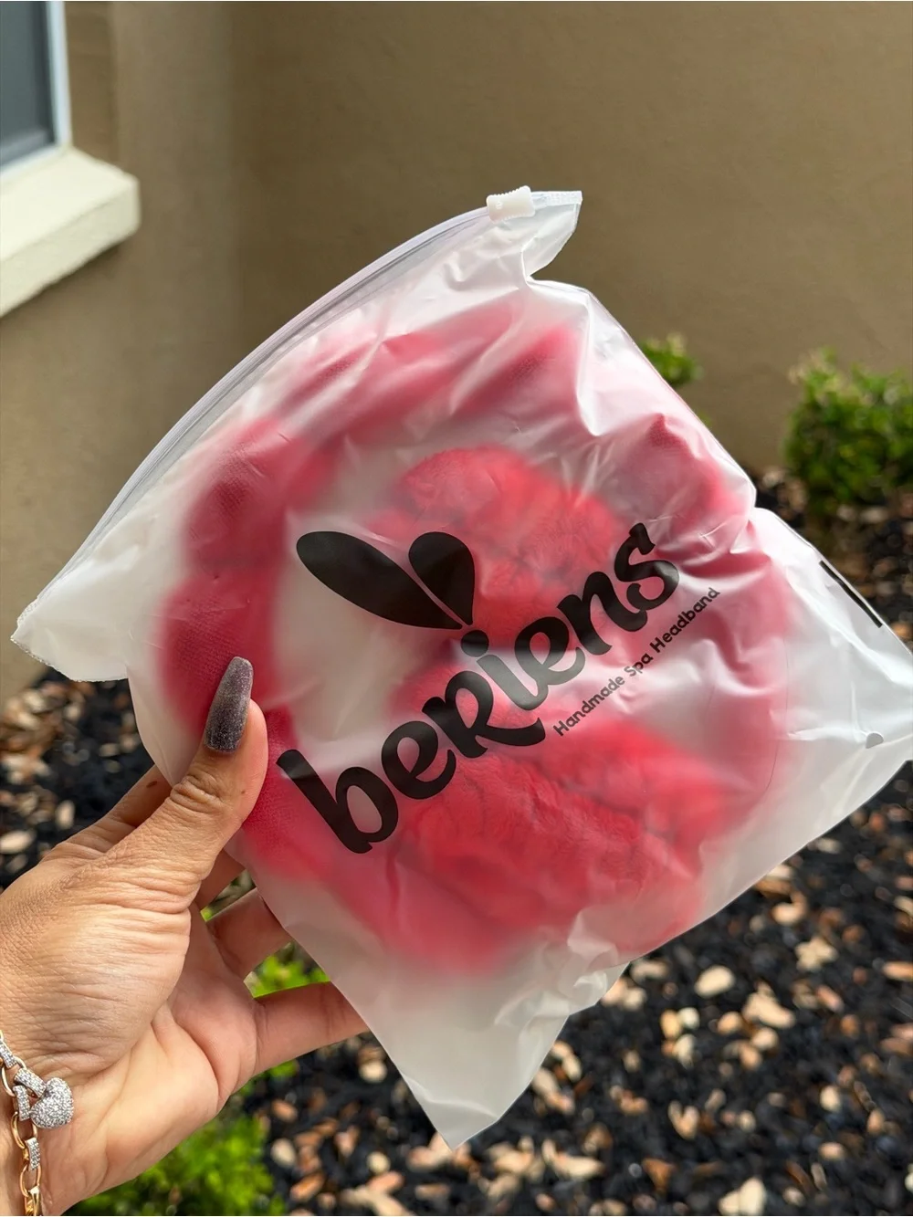 Set of 3 Beriens Plush Spa Headbands – White, Pink & Red